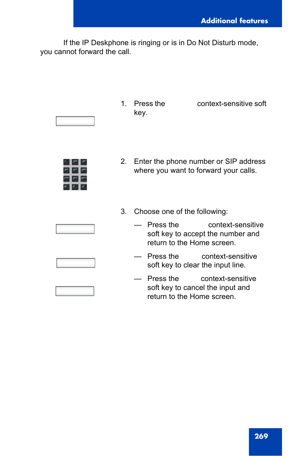 Callfwd, Forwrd clear back | Avaya 1140E IP User Manual | Page 269 / 418