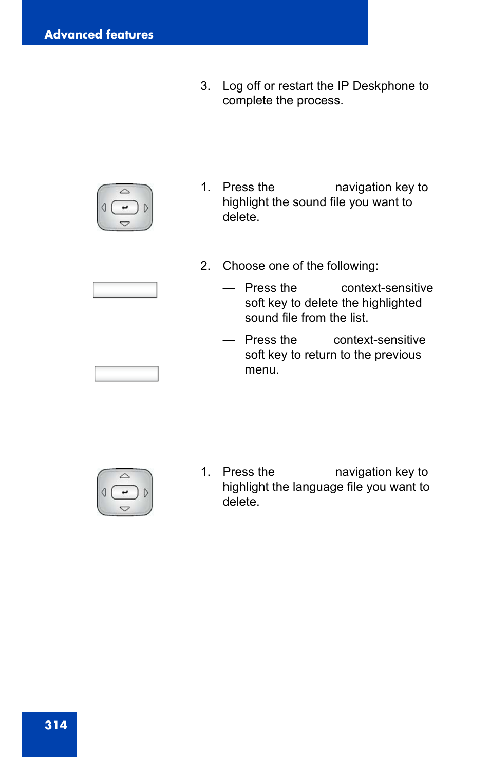 Delete back | Avaya 1140E IP User Manual | Page 314 / 418