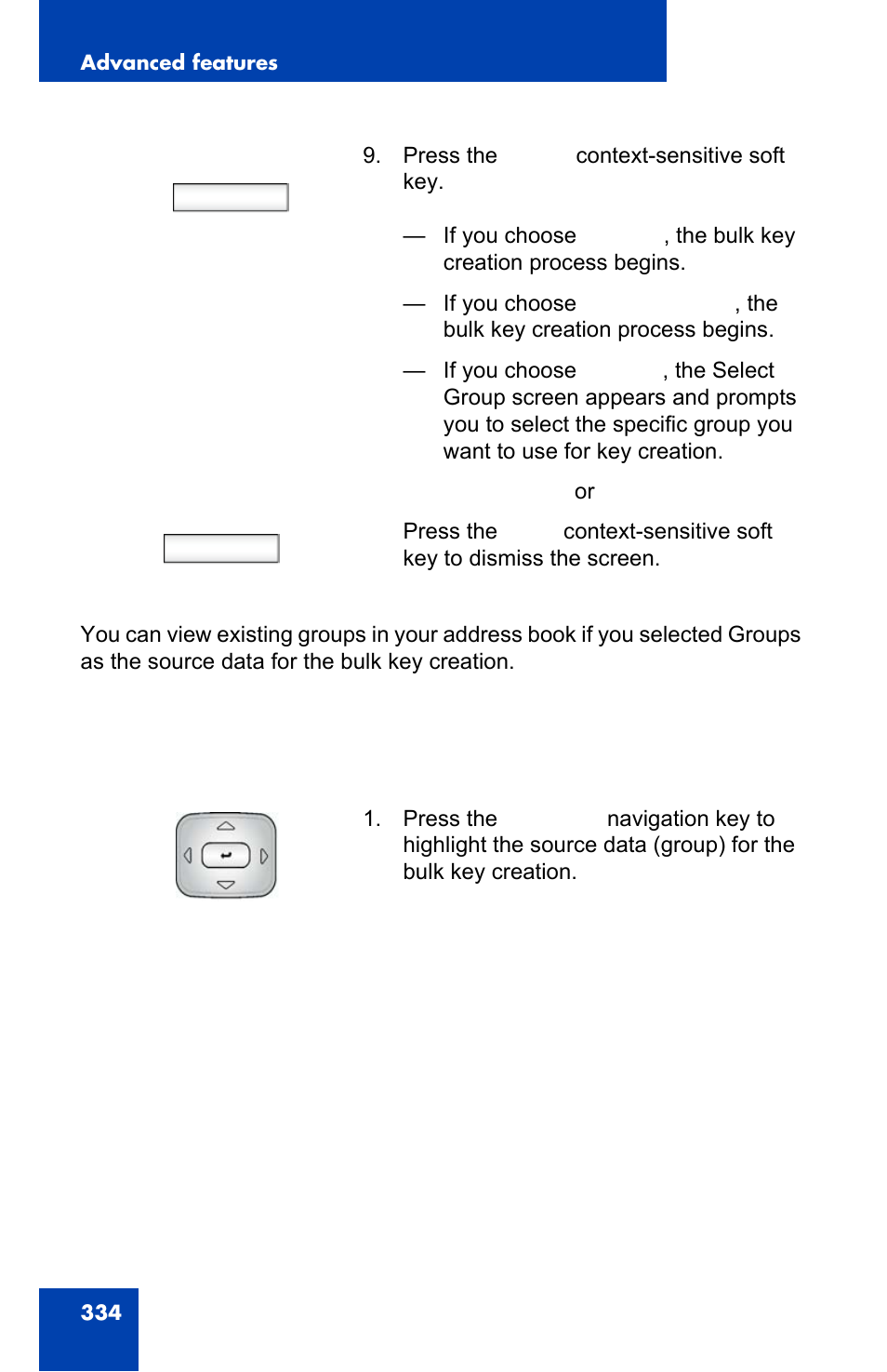 Select back | Avaya 1140E IP User Manual | Page 334 / 418