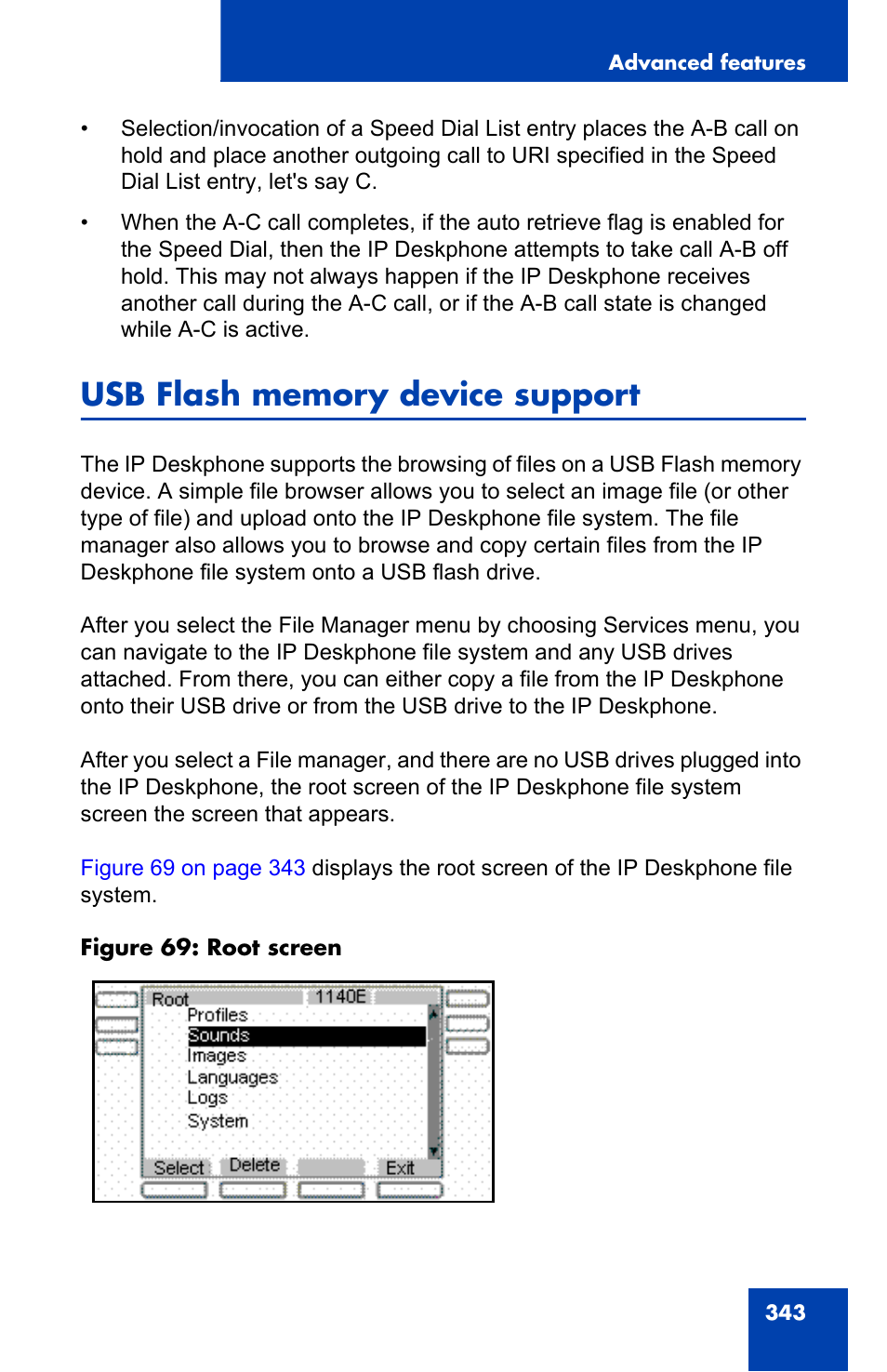 Usb flash memory device support | Avaya 1140E IP User Manual | Page 343 / 418