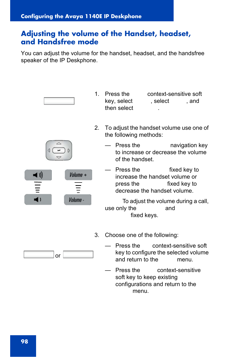 Prefs, Set back | Avaya 1140E IP User Manual | Page 98 / 418