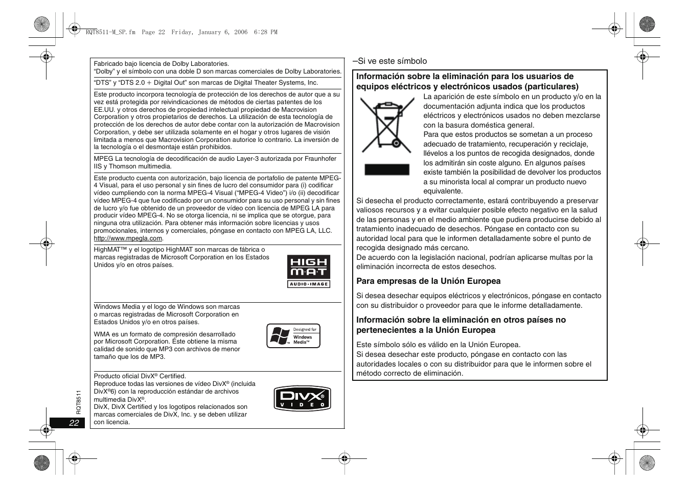 Panasonic DVDS42 User Manual | Page 22 / 24