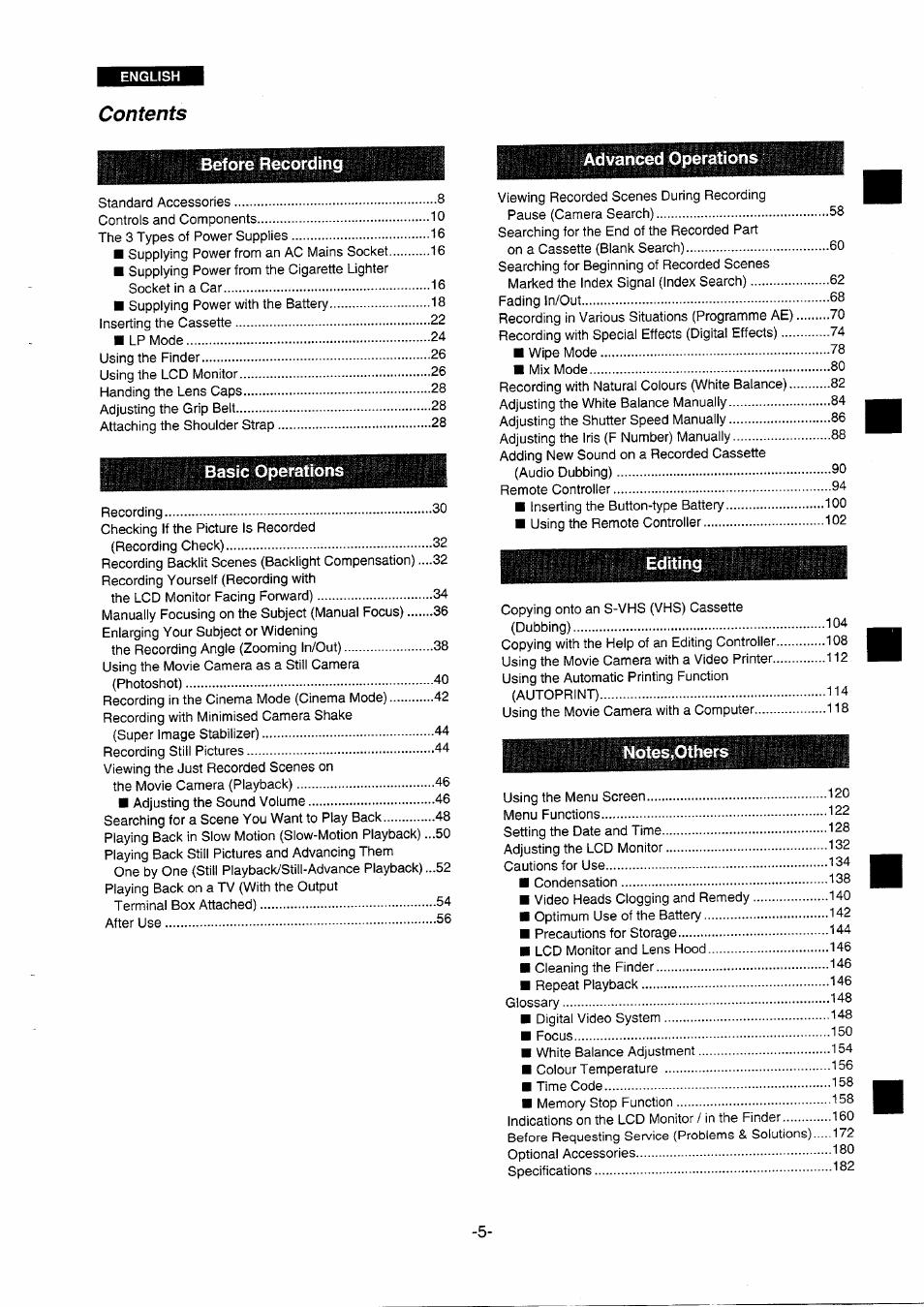 Panasonic NVDS5EG User Manual | Page 5 / 184