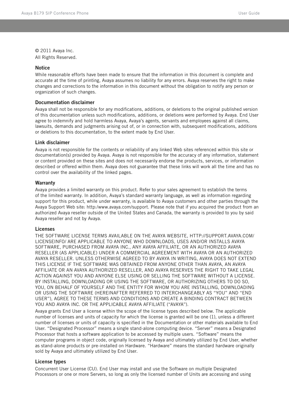 Avaya B179 User Manual | Page 2 / 54