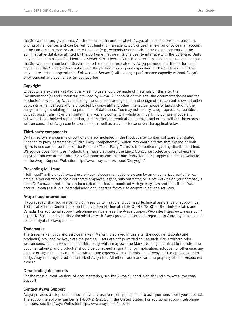 Avaya B179 User Manual | Page 3 / 54