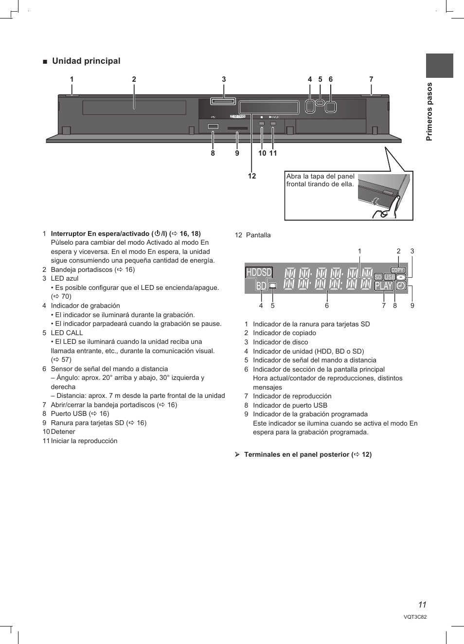 Play, Hddsd bd | Panasonic DMRPWT500EC User Manual | Page 11 / 96