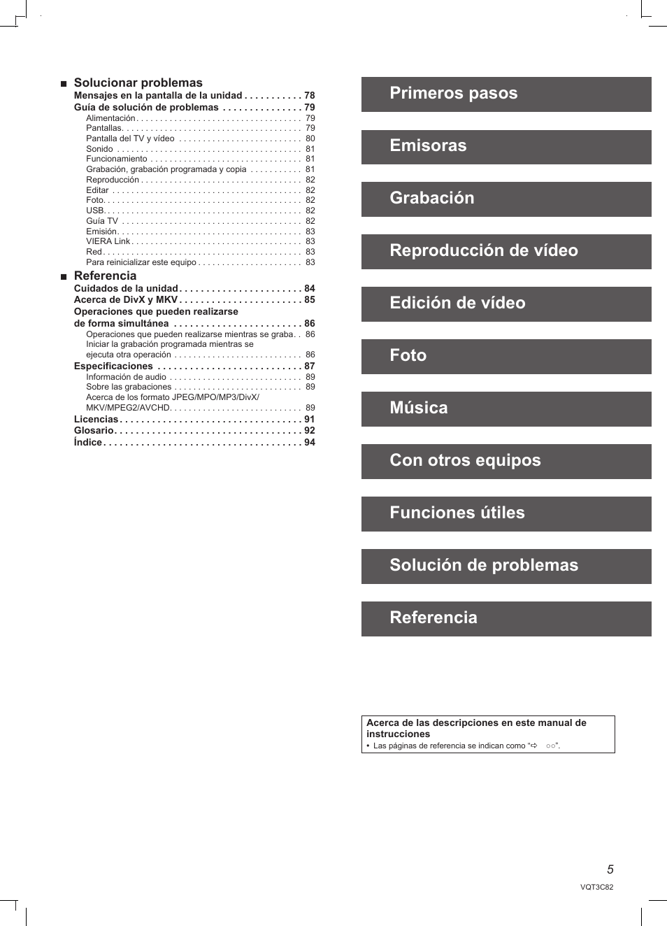 Panasonic DMRPWT500EC User Manual | Page 5 / 96