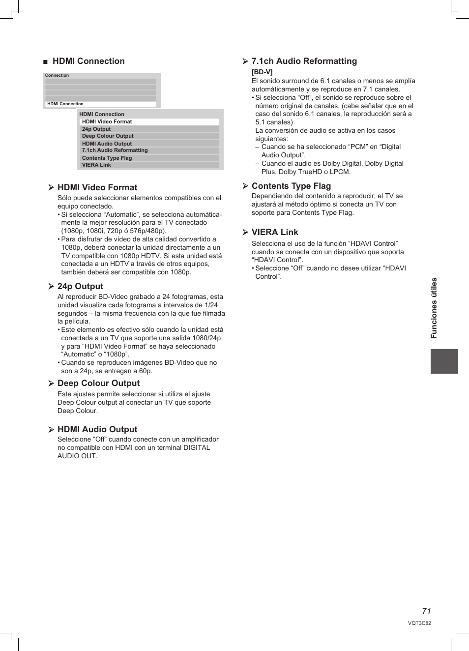 Contents type flag, Viera link | Panasonic DMRPWT500EC User Manual | Page 71 / 96