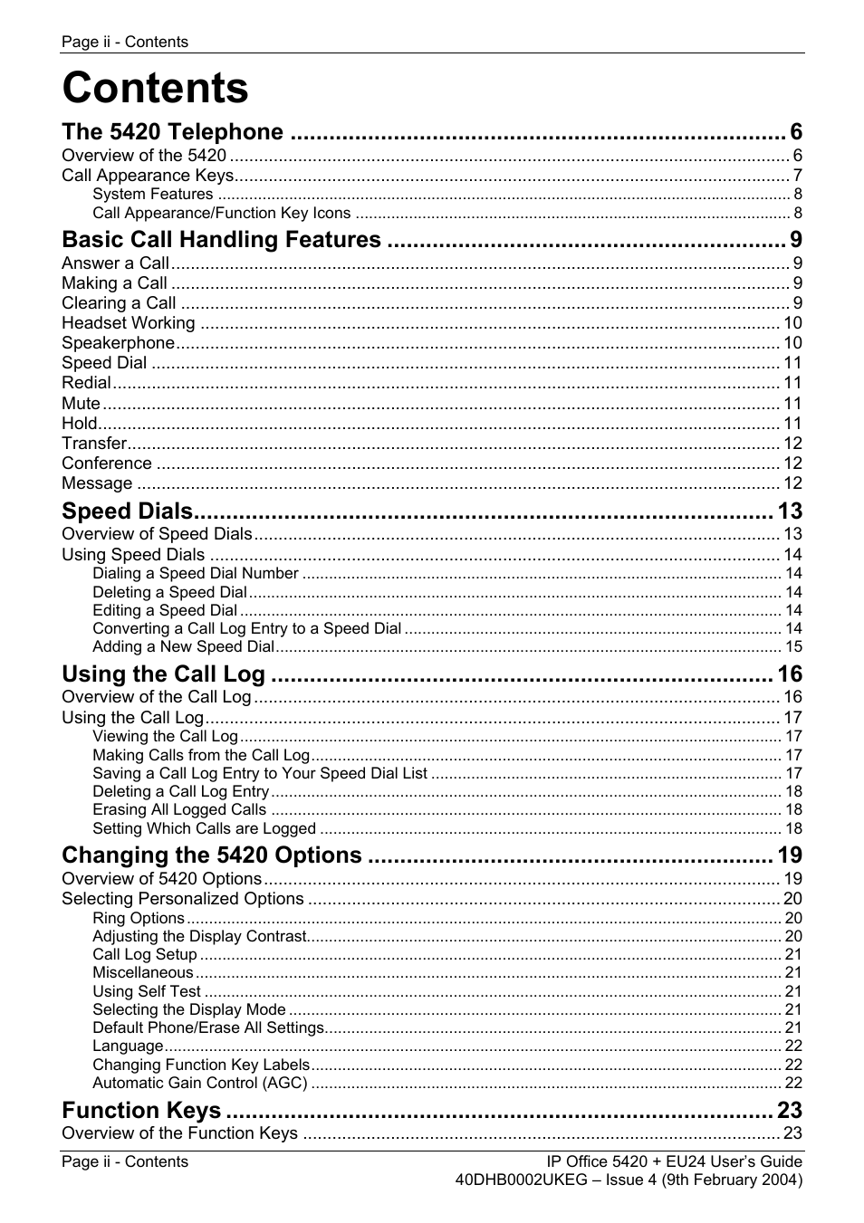 Avaya 5420 + EU24 User Manual | Page 2 / 60