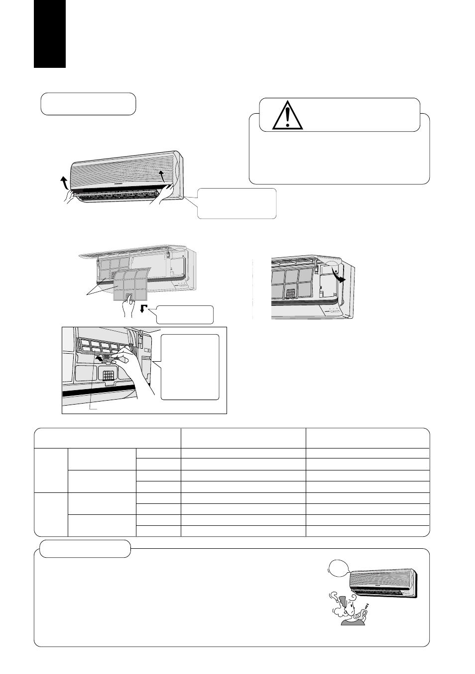 Voorbereiding (binnen-unit • afstandsbediening), Binnen-unit, Waarschuwing | Opmerkingens | Panasonic CUG95KE User Manual | Page 114 / 239