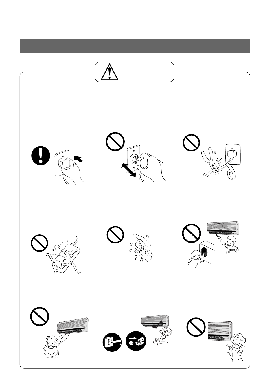 Precauzioni per il funzionamento, Avvertenze | Panasonic CUG95KE User Manual | Page 136 / 239