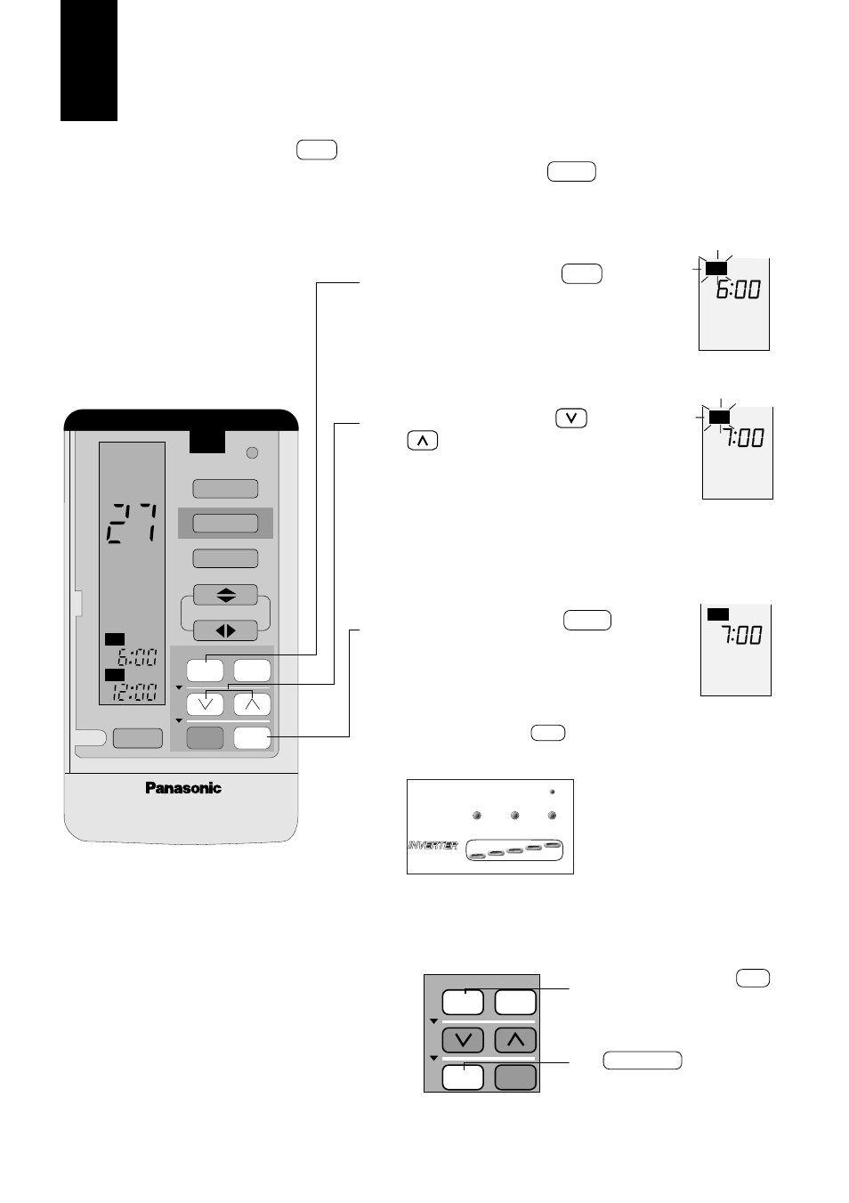 Impostazione dei timer (temporizzatore), Premere il tasto on, Premere i tasti oppure per impostare l’ora | Cancellare il timer | Panasonic CUG95KE User Manual | Page 146 / 239