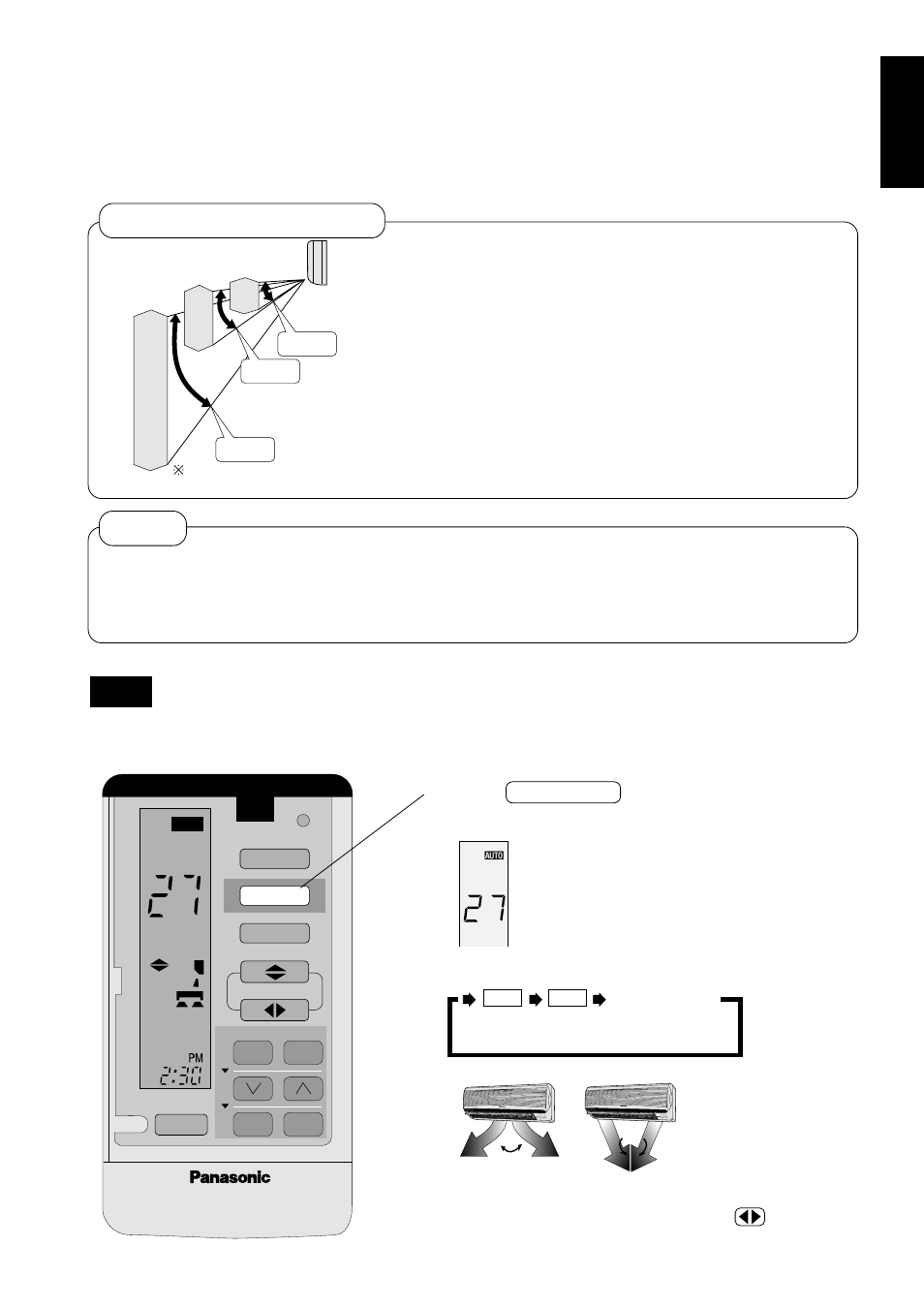 Wide / spot, Louver adjustment range, Convenient control of horizontal airflow direction | English, Sleep | Panasonic CUG95KE User Manual | Page 15 / 239