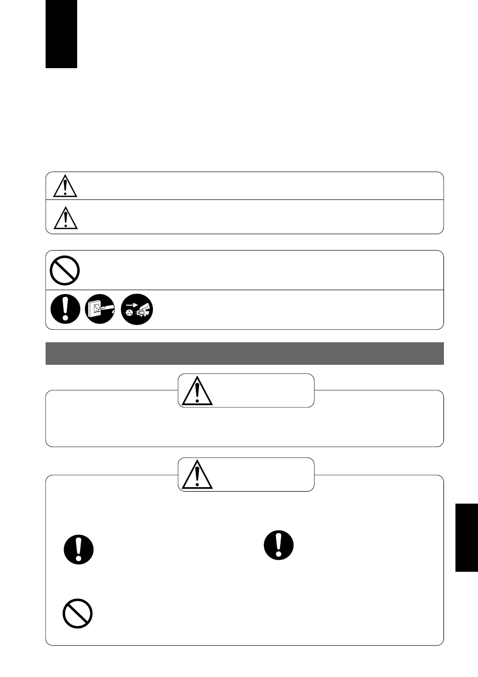 Medidas de seguridad, Precauciones al instalar, Advertencia cuidado | Panasonic CUG95KE User Manual | Page 187 / 239