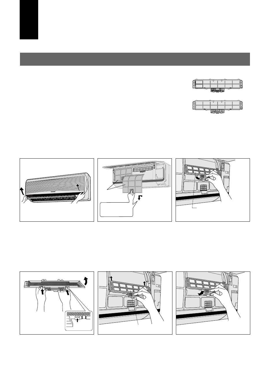 Cuidado y mantenimiento, Cambio de los filtros de purificación de aire | Panasonic CUG95KE User Manual | Page 204 / 239