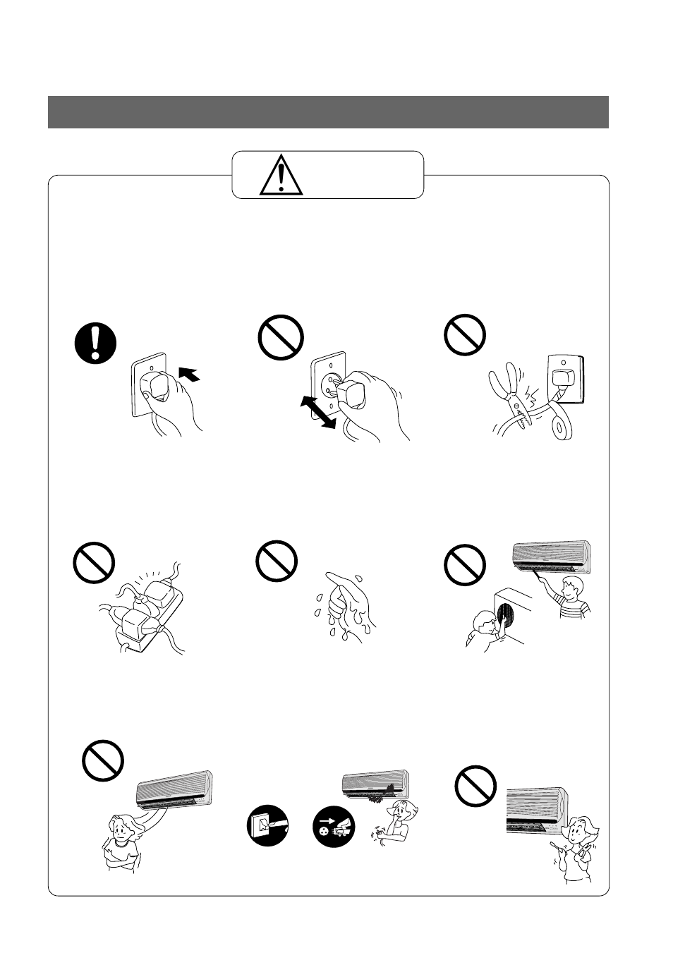 Operation precautions, Warning | Panasonic CUG95KE User Manual | Page 6 / 239