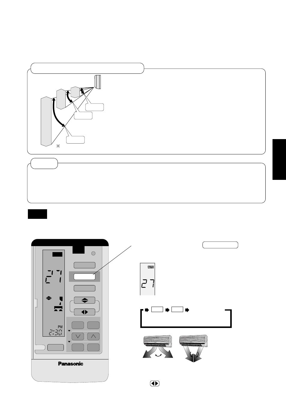 Wide (diffus) / spot (ponctuel), Fourchette de réglage du volet, Français | Sleep, Pour désactiver wide ou spot, appuyez sur | Panasonic CUG95KE User Manual | Page 93 / 239