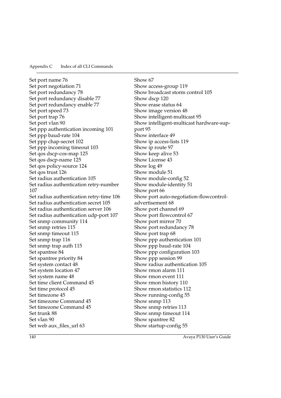 Avaya P130 User Manual | Page 154 / 160