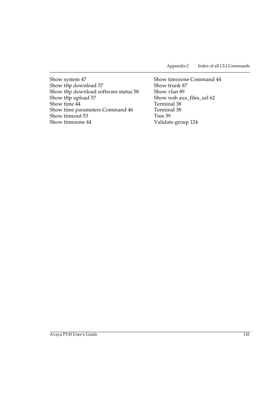 Avaya P130 User Manual | Page 155 / 160