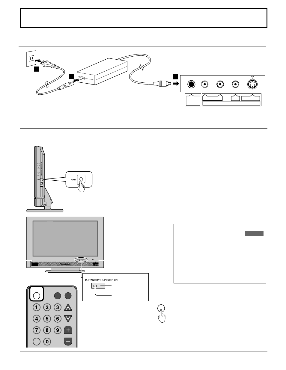 Conexión/desconexión de la alimentación, Conexión de la clavija a la toma de corriente, Cómo conectar la alimentación | Panasonic TC22LT1 User Manual | Page 13 / 36