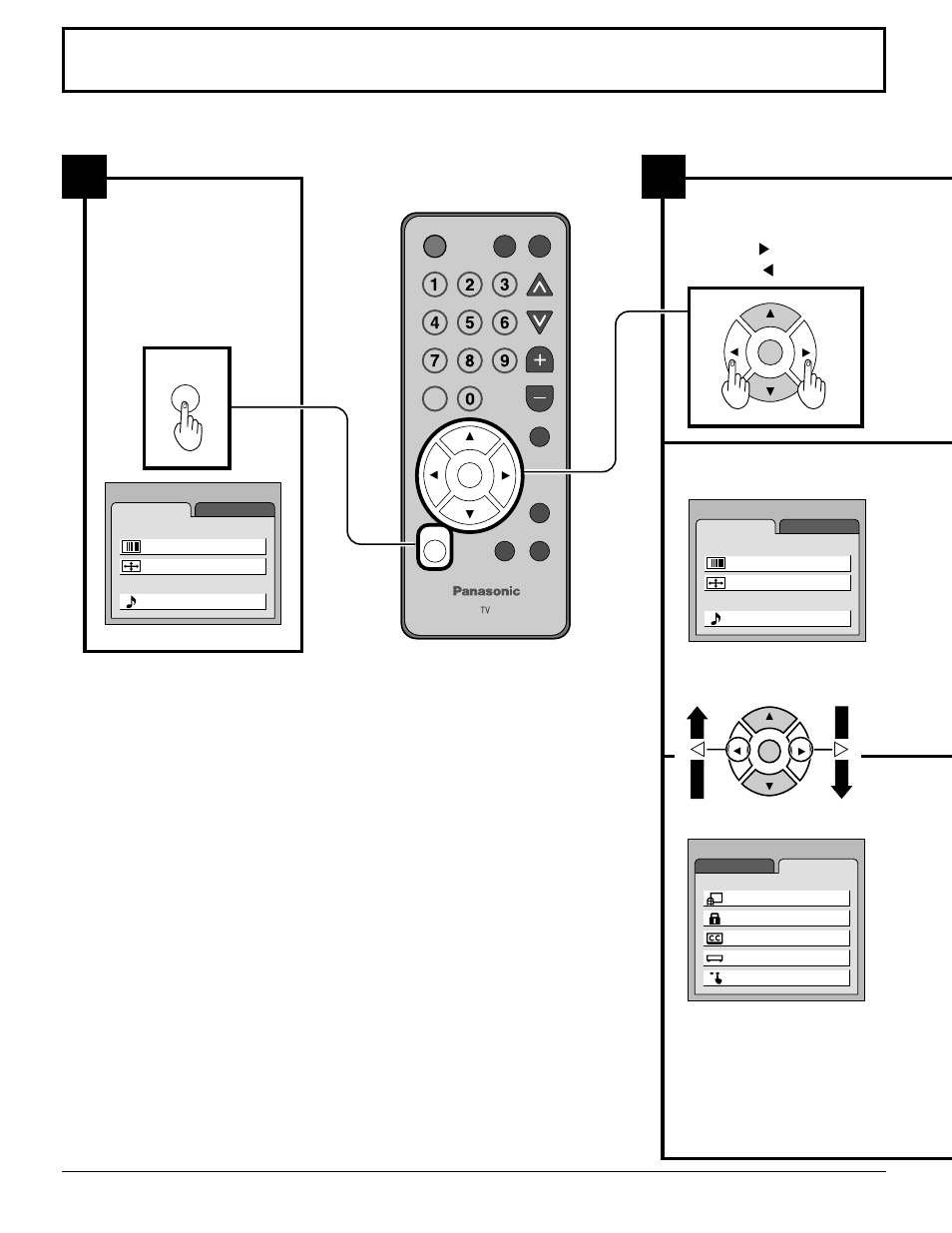 Organigrama de menús de televisión 1 2 | Panasonic TC22LT1 User Manual | Page 14 / 36