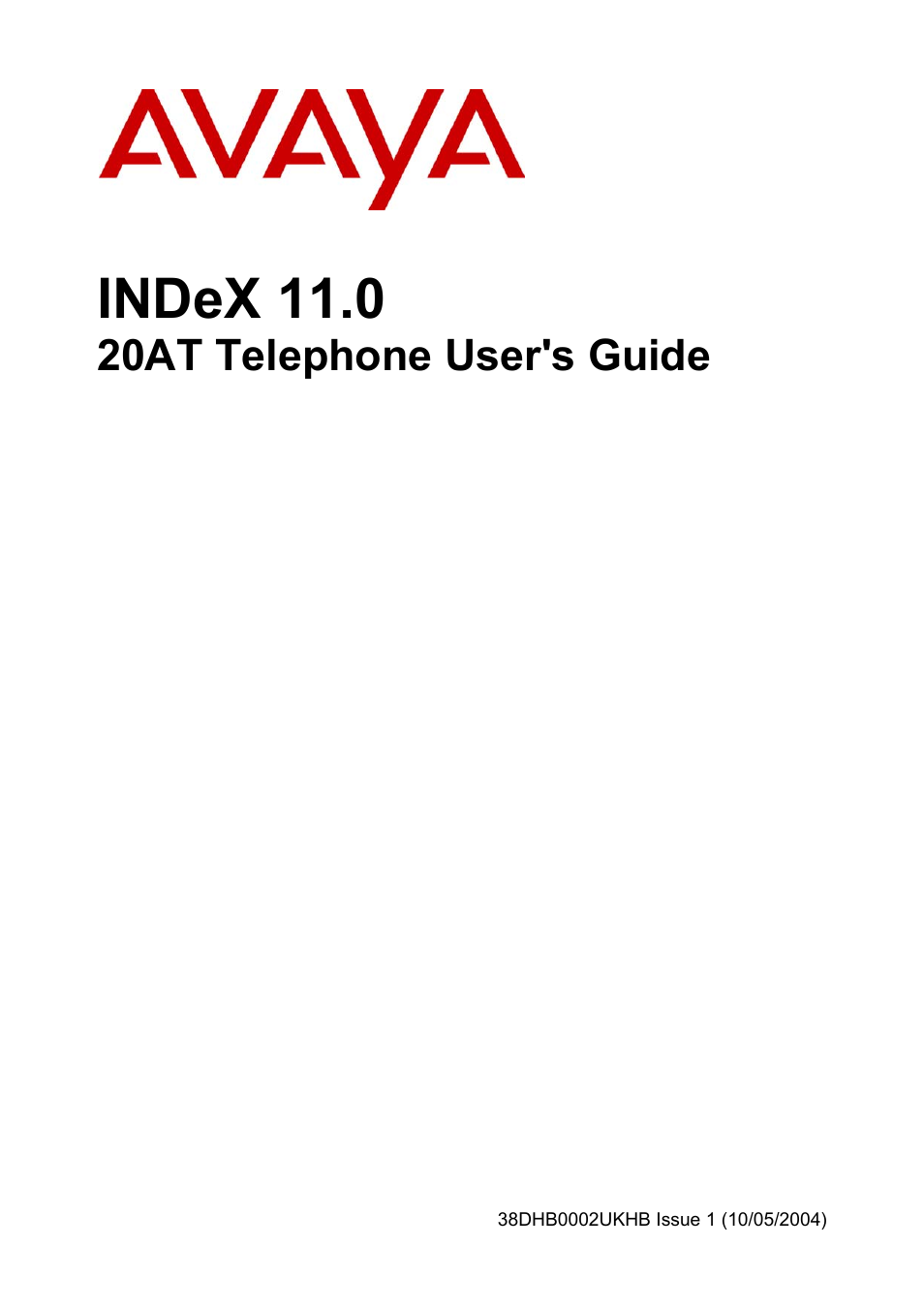 Avaya INDeX 11.0 User Manual | 26 pages