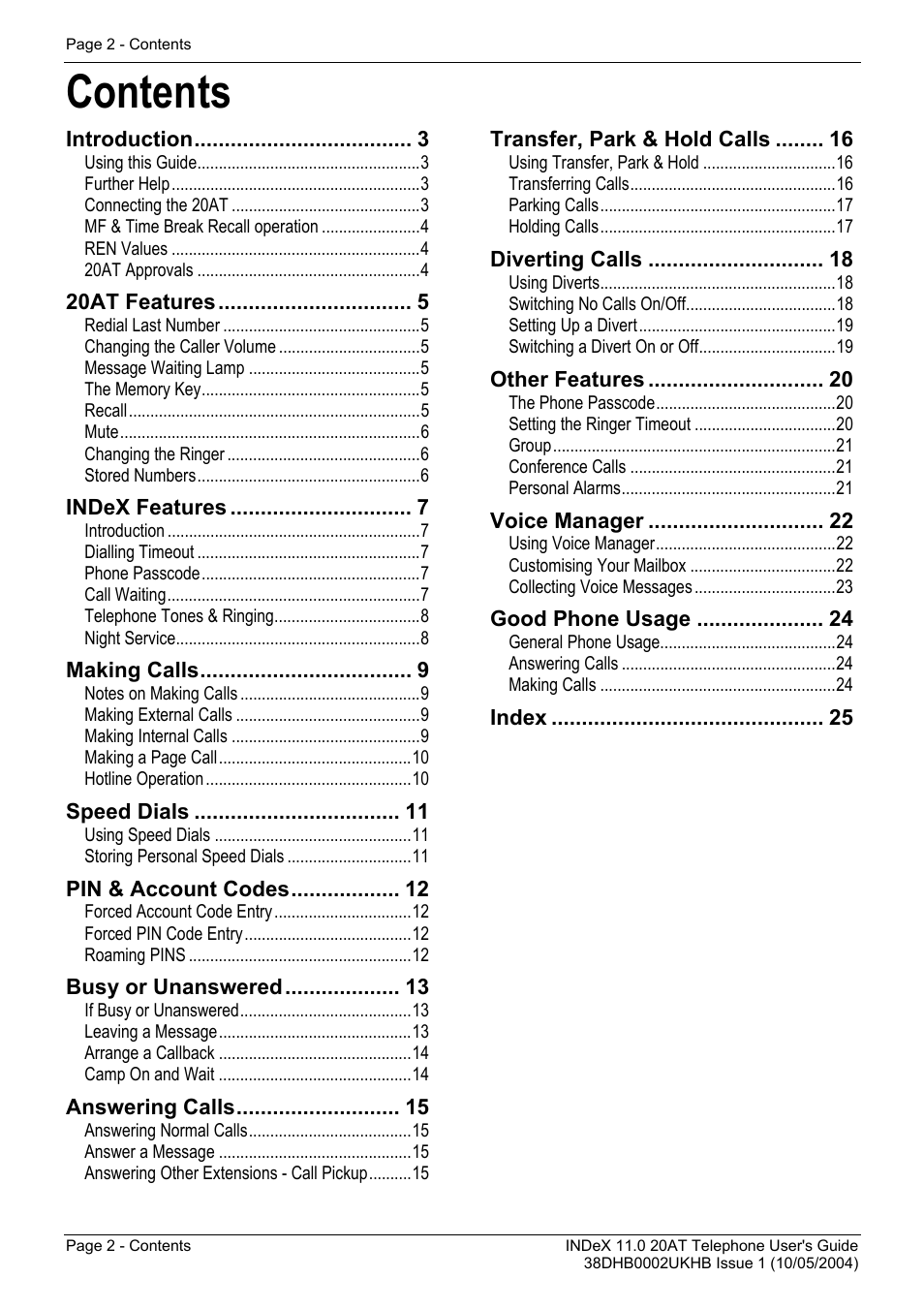 Avaya INDeX 11.0 User Manual | Page 2 / 26