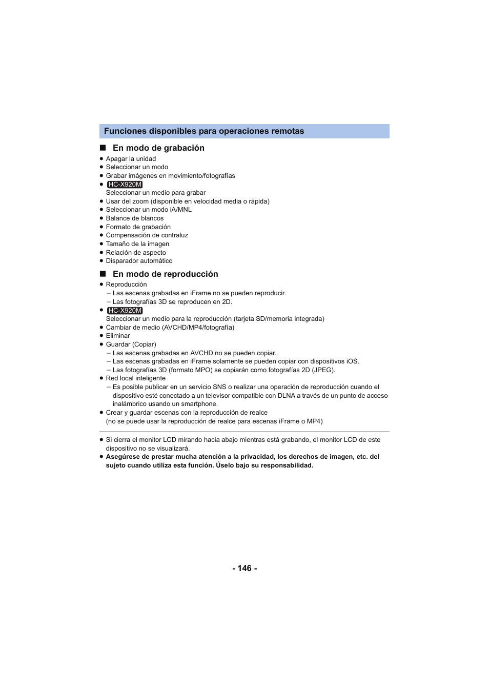 Panasonic HCX929EG User Manual | Page 146 / 203