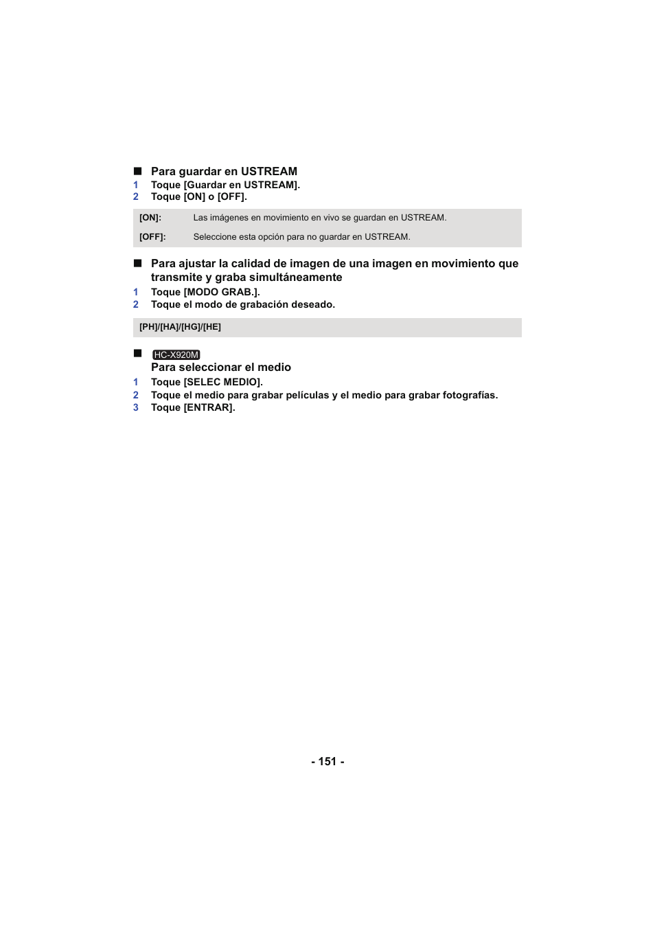 Panasonic HCX929EG User Manual | Page 151 / 203