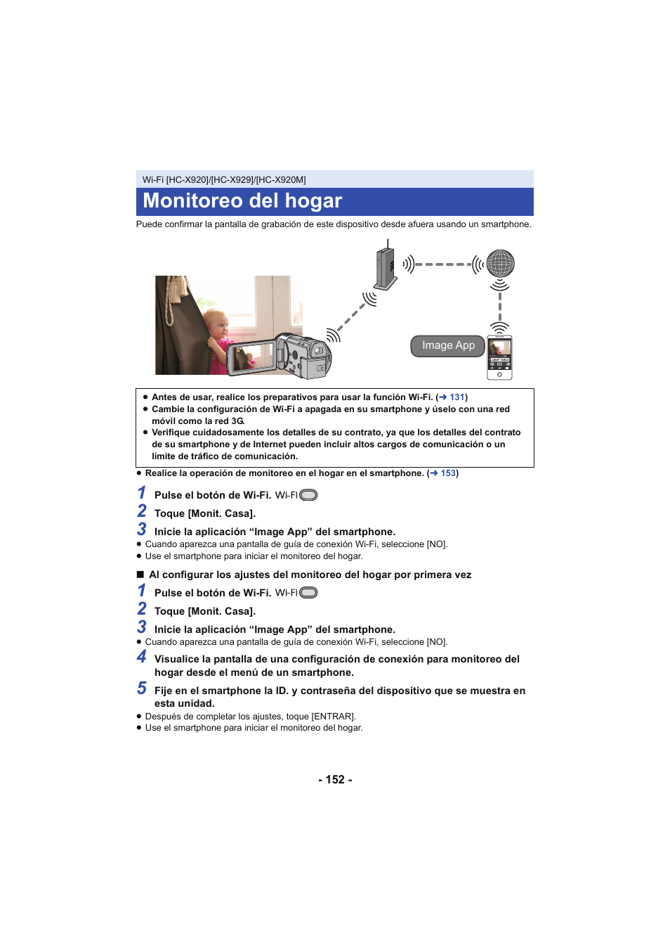 Monitoreo del hogar, L 152 | Panasonic HCX929EG User Manual | Page 152 / 203