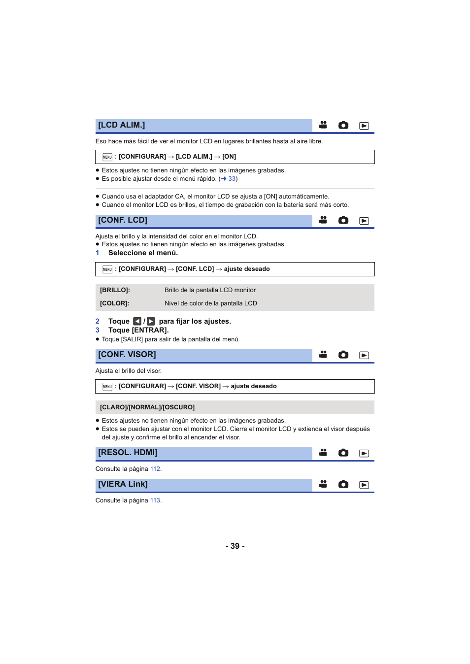 L 39 | Panasonic HCX929EG User Manual | Page 39 / 203