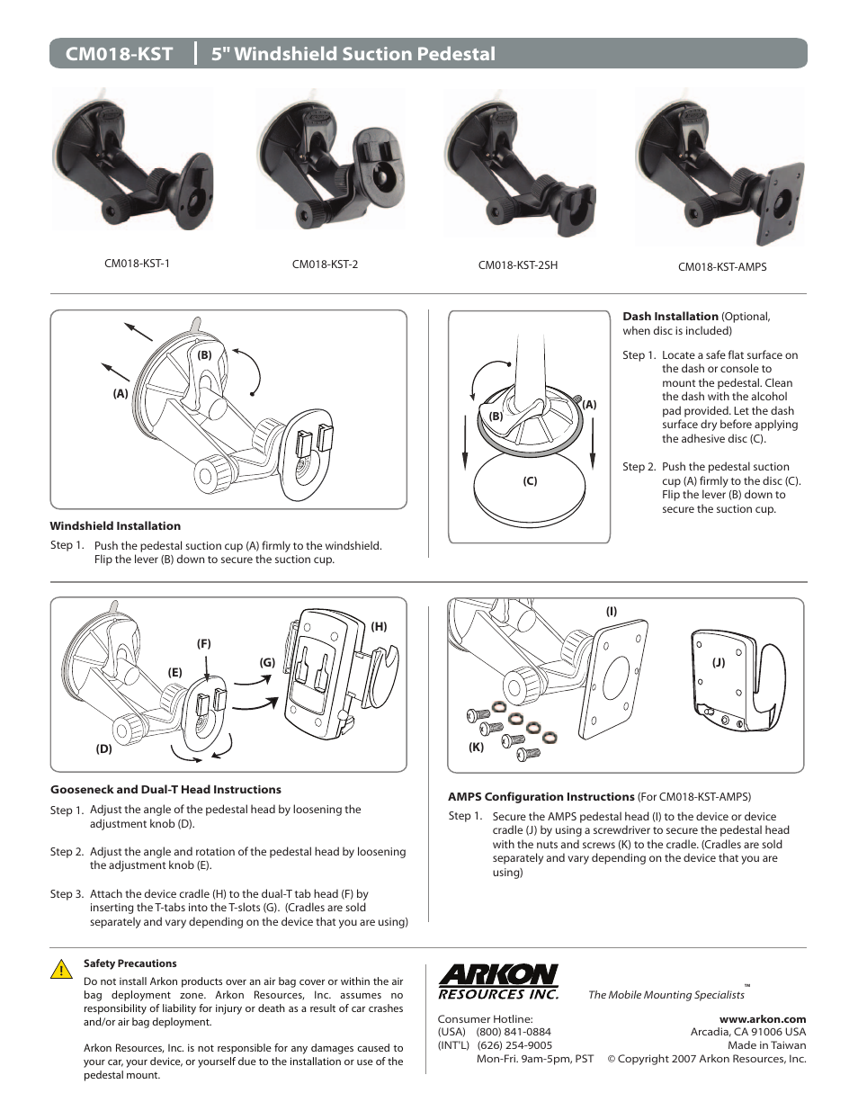 Arkon CM018-KST-2 User Manual | 1 page