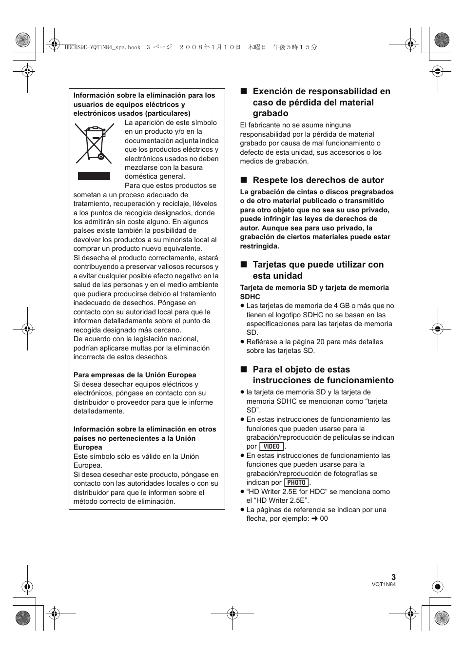 Panasonic HDCHS9 User Manual | Page 3 / 132