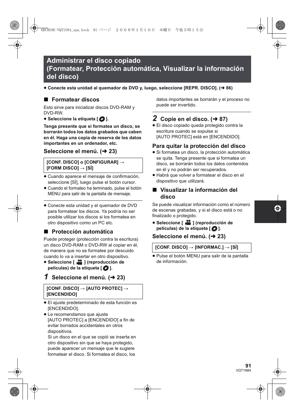 Panasonic HDCHS9 User Manual | Page 91 / 132