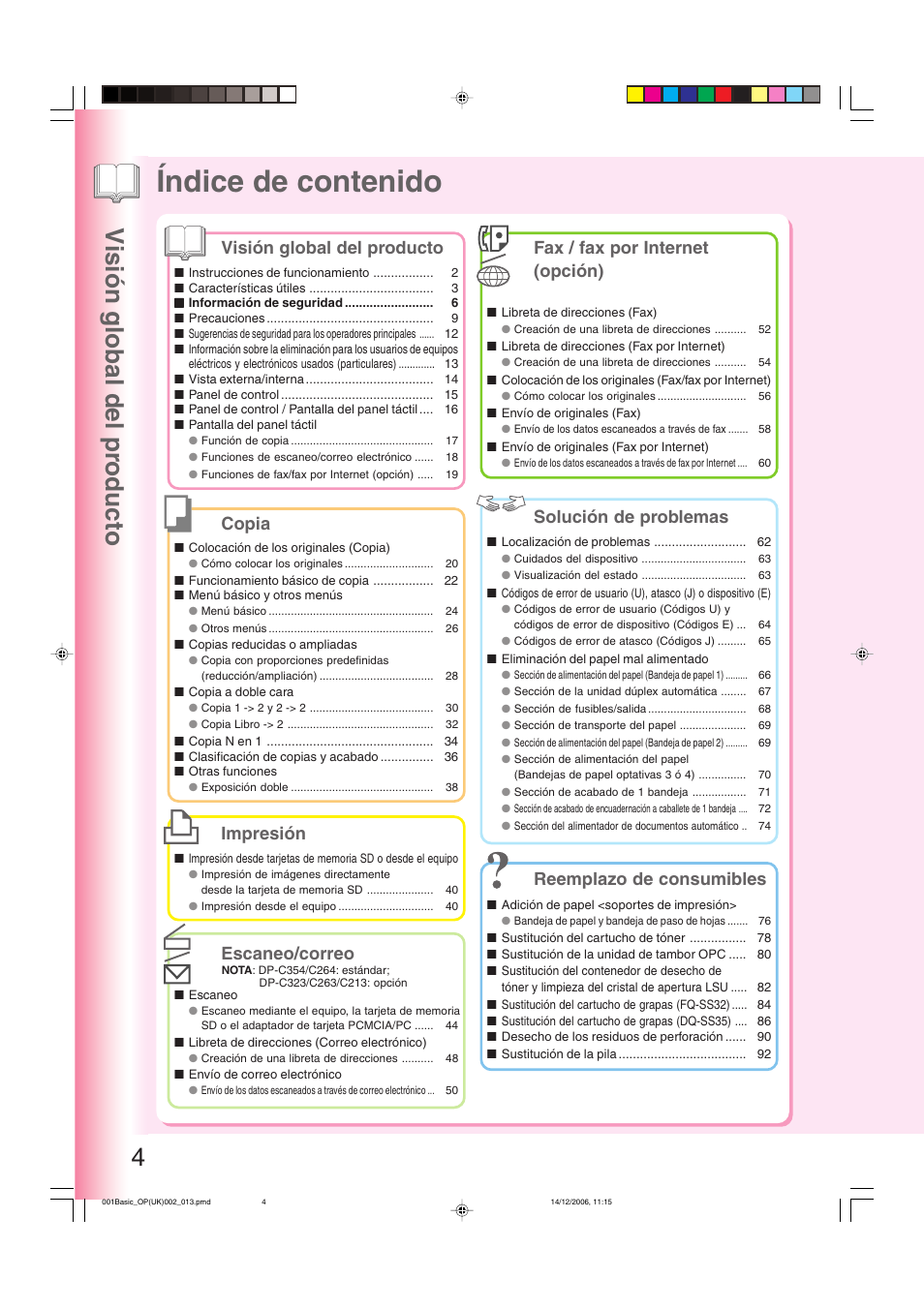 Panasonic DPC263 User Manual | Page 4 / 112