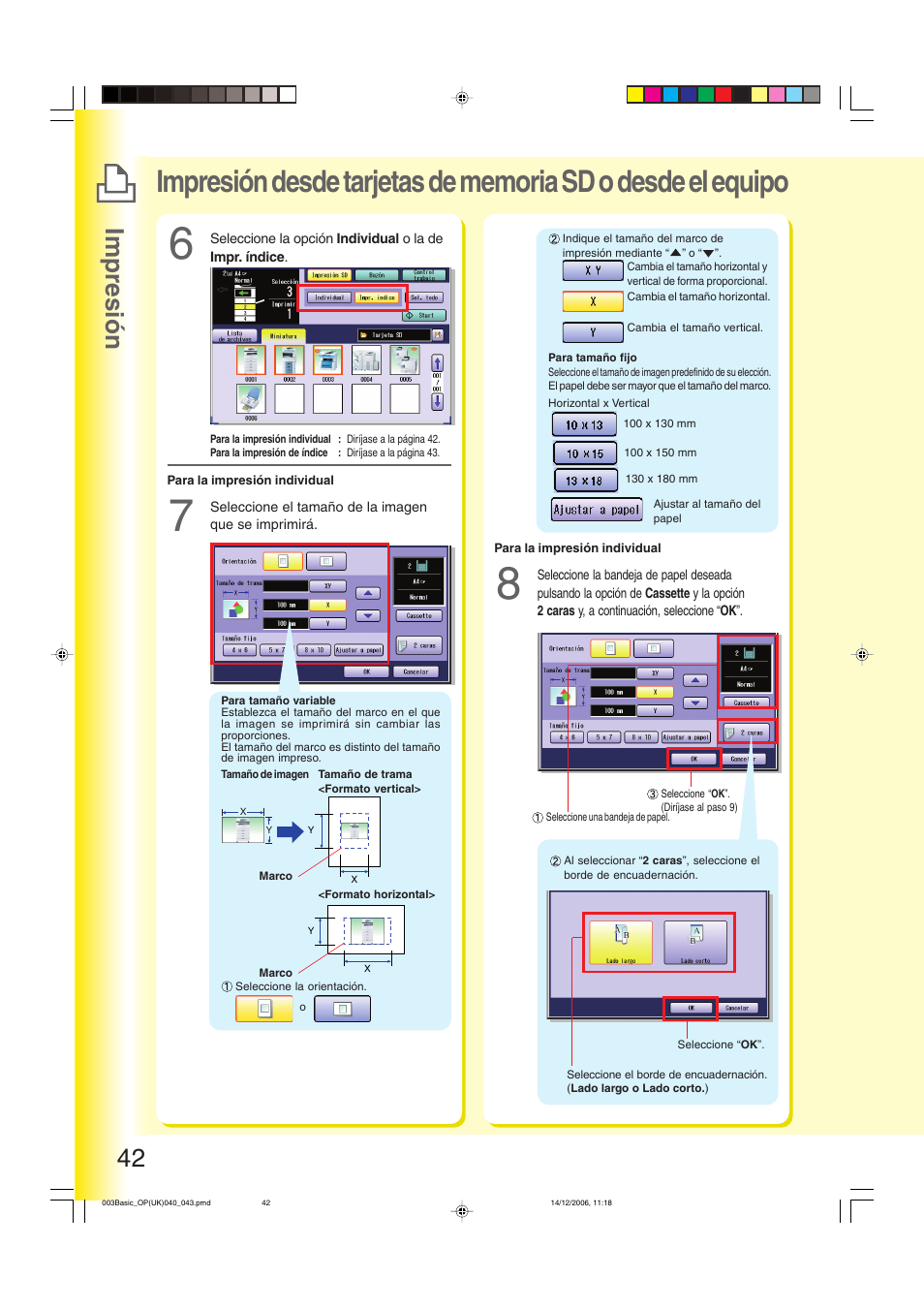 Impresión | Panasonic DPC263 User Manual | Page 42 / 112