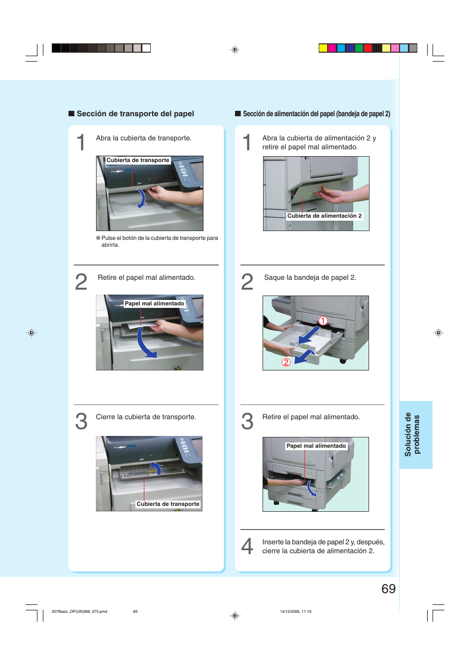 Sección de transporte del papel | Panasonic DPC263 User Manual | Page 69 / 112