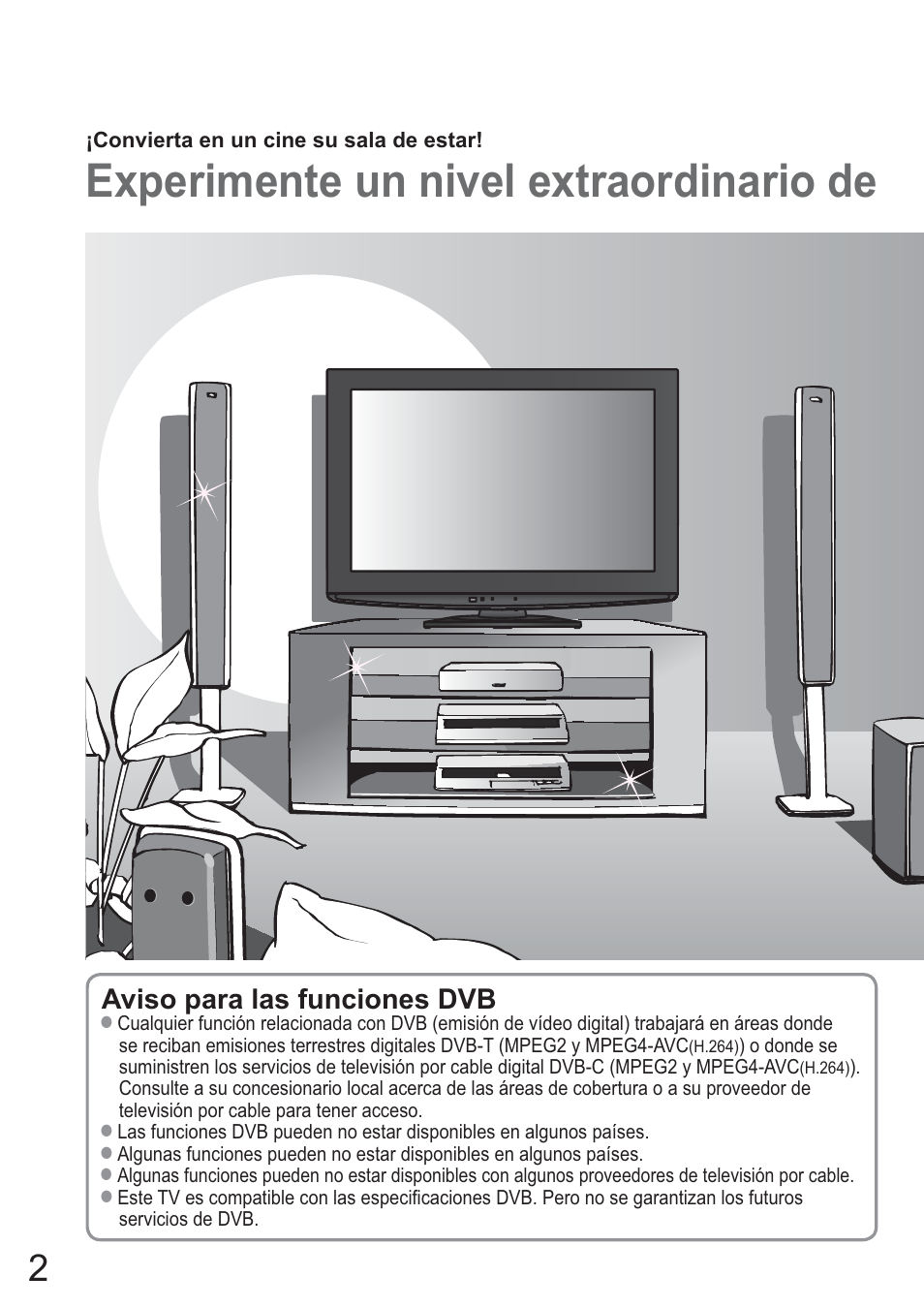 Experimente un nivel extraordinario de | Panasonic TXL42U10E User Manual | Page 2 / 64