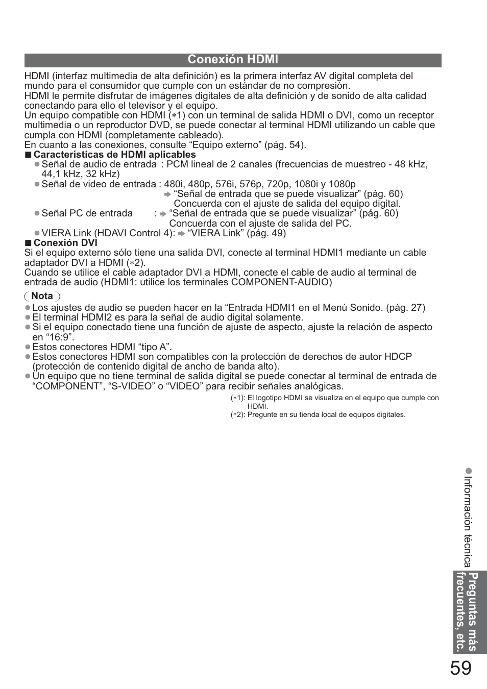 Panasonic TXL42U10E User Manual | Page 59 / 64