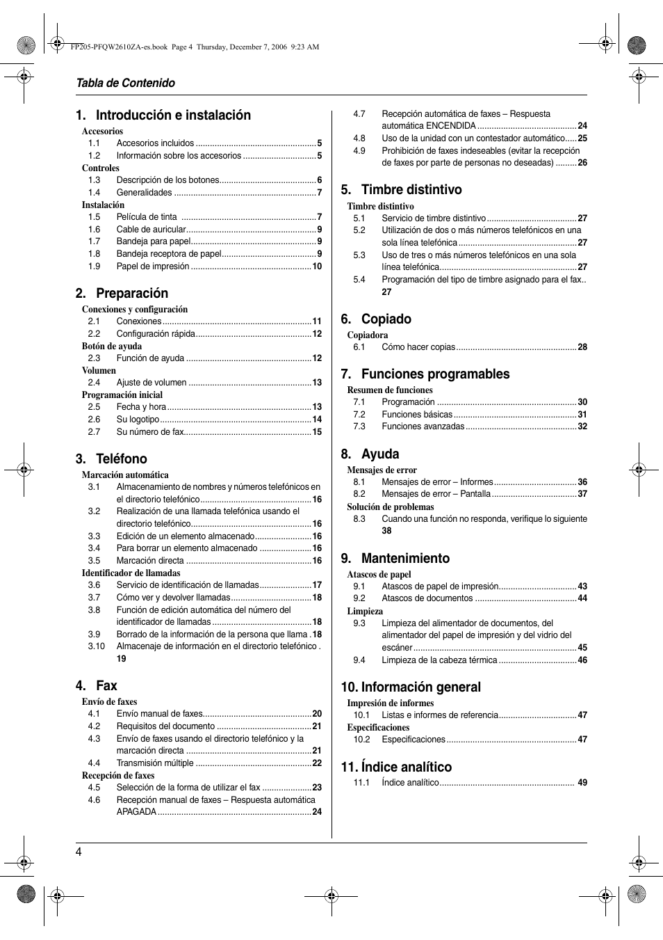 Panasonic KXFP205 User Manual | Page 4 / 52