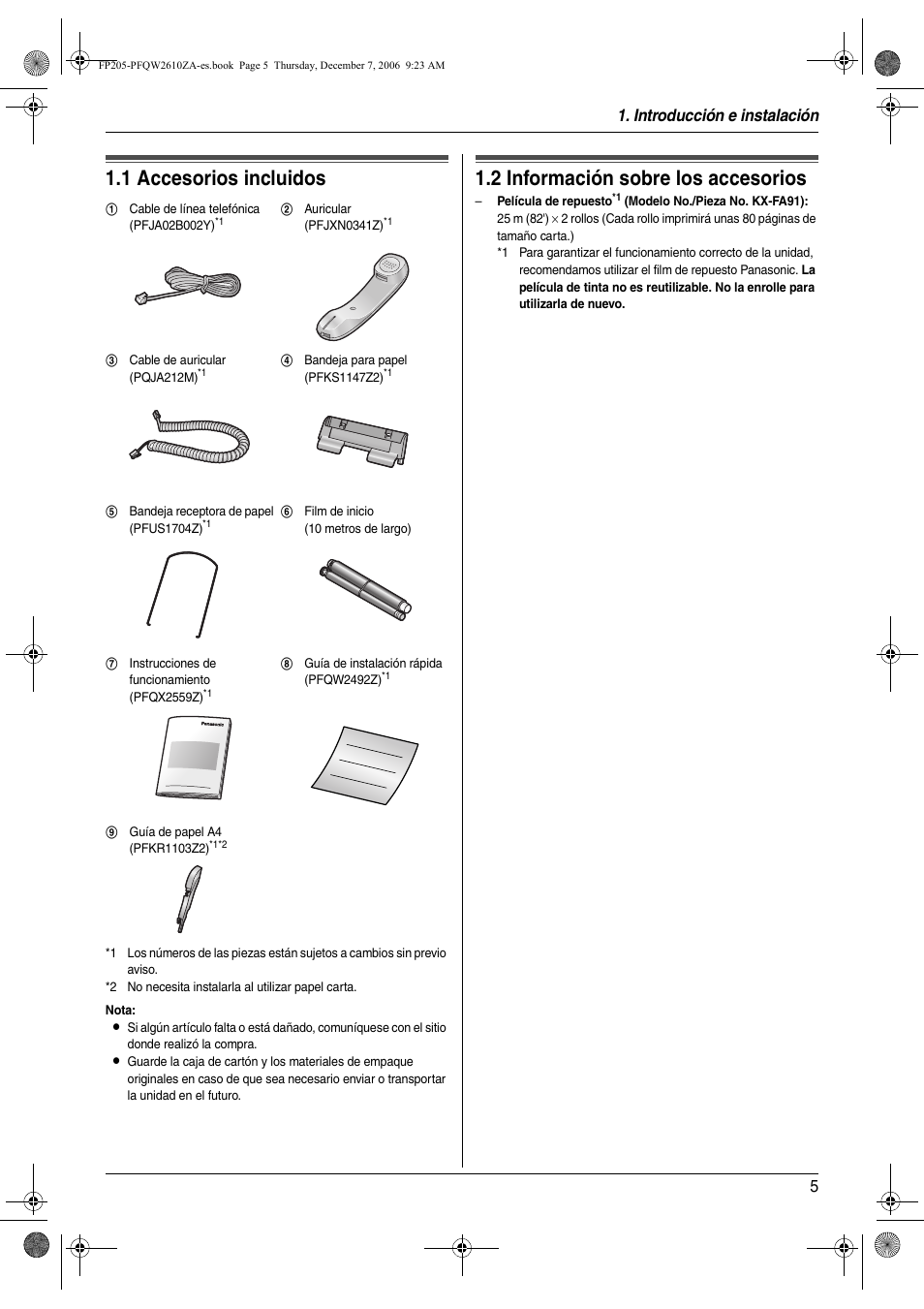 Panasonic KXFP205 User Manual | Page 5 / 52