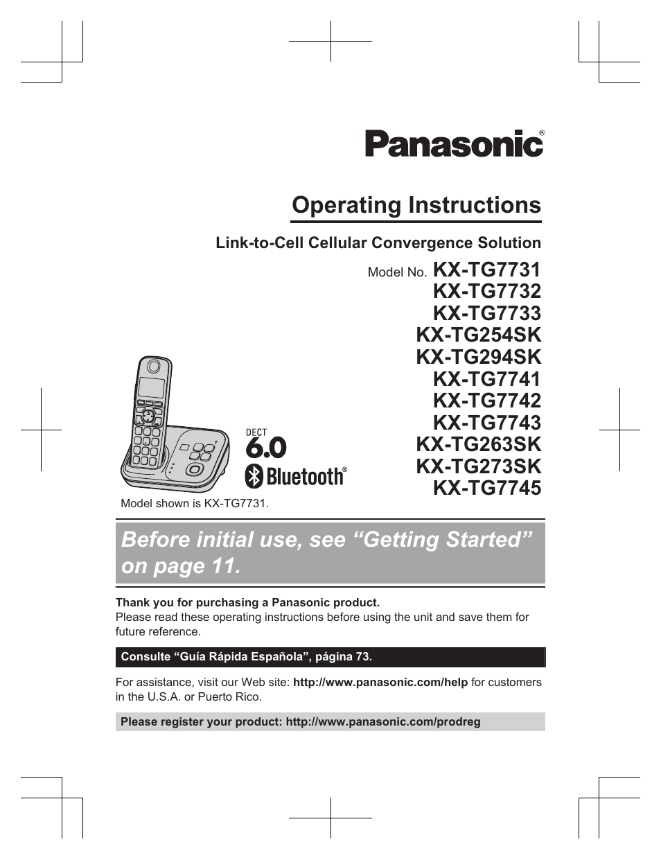 Panasonic KXTG7732 User Manual | 88 pages