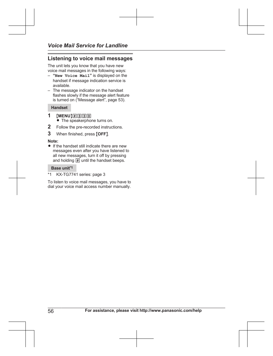 Panasonic KXTG7732 User Manual | Page 56 / 88