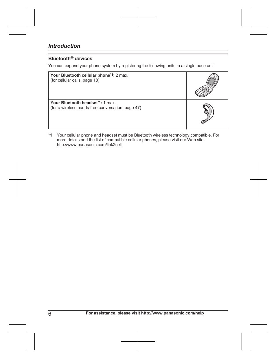 Introduction | Panasonic KXTG7732 User Manual | Page 6 / 88