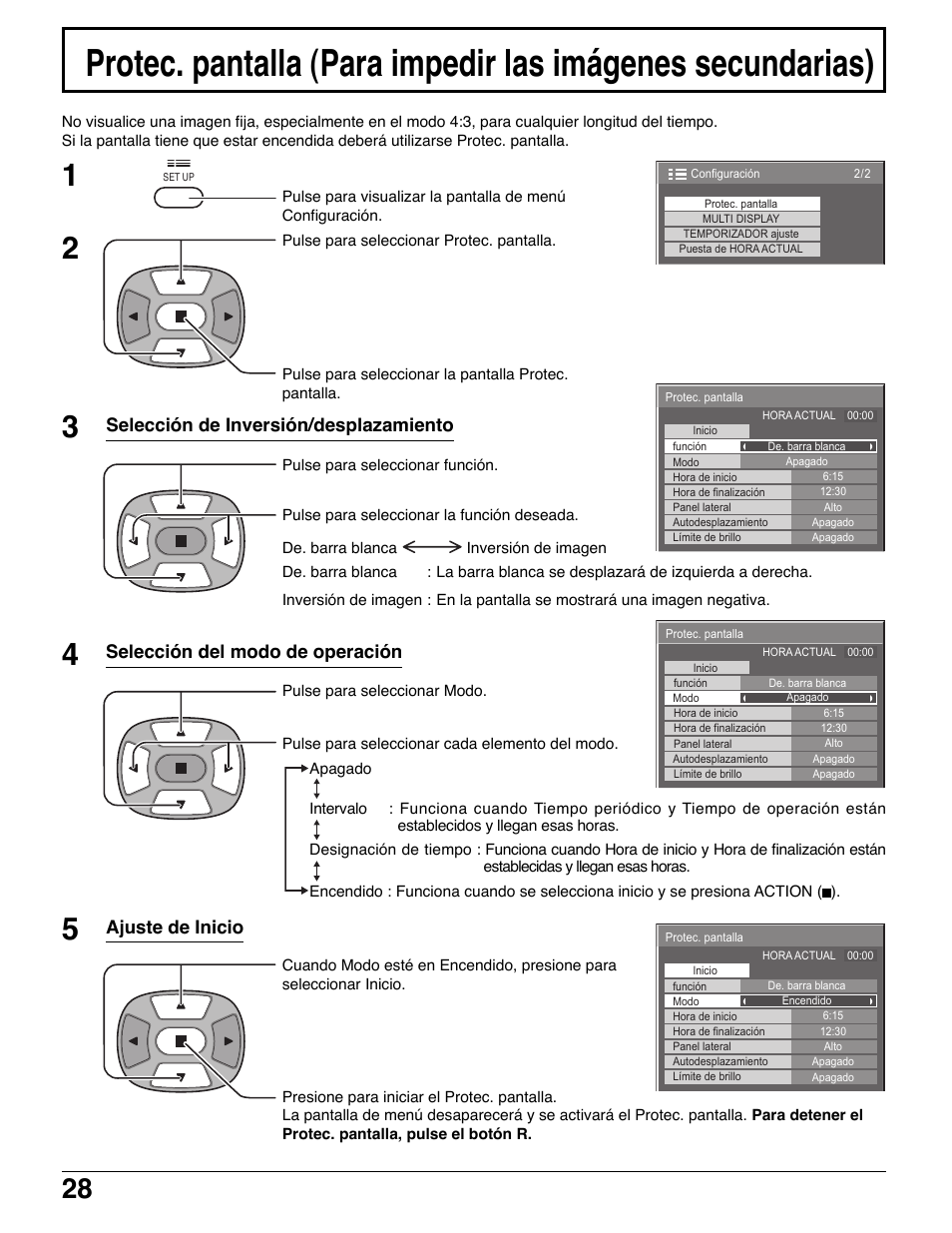 Ajuste de inicio | Panasonic TH42PWD7UY User Manual | Page 28 / 44