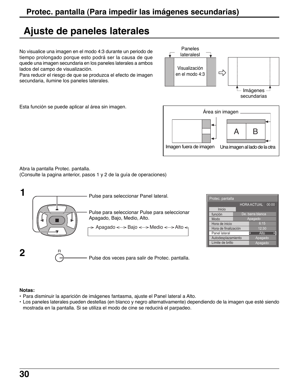 Ajuste de paneles laterales | Panasonic TH42PWD7UY User Manual | Page 30 / 44