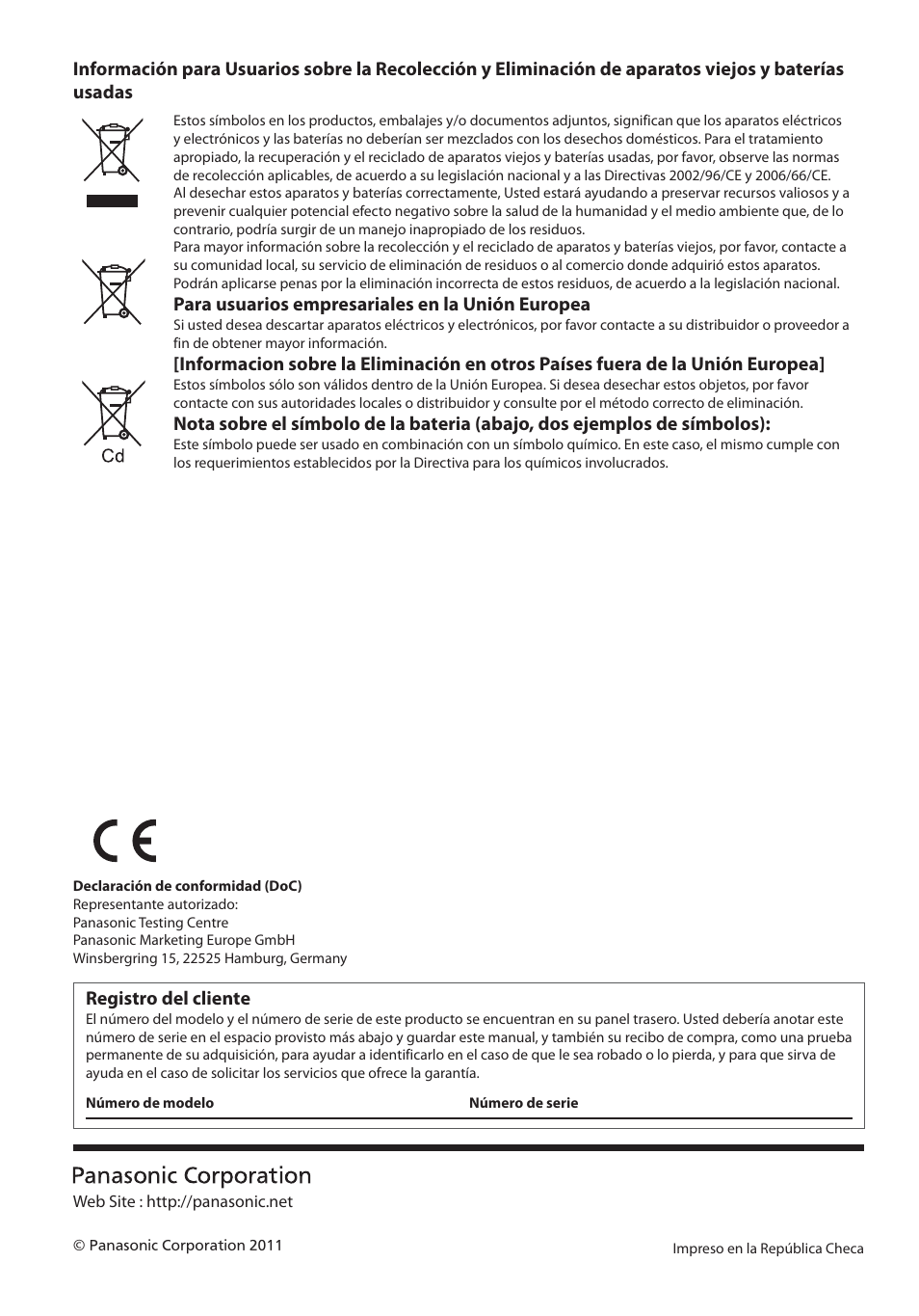 Panasonic TXL19D35ES User Manual | Page 108 / 108