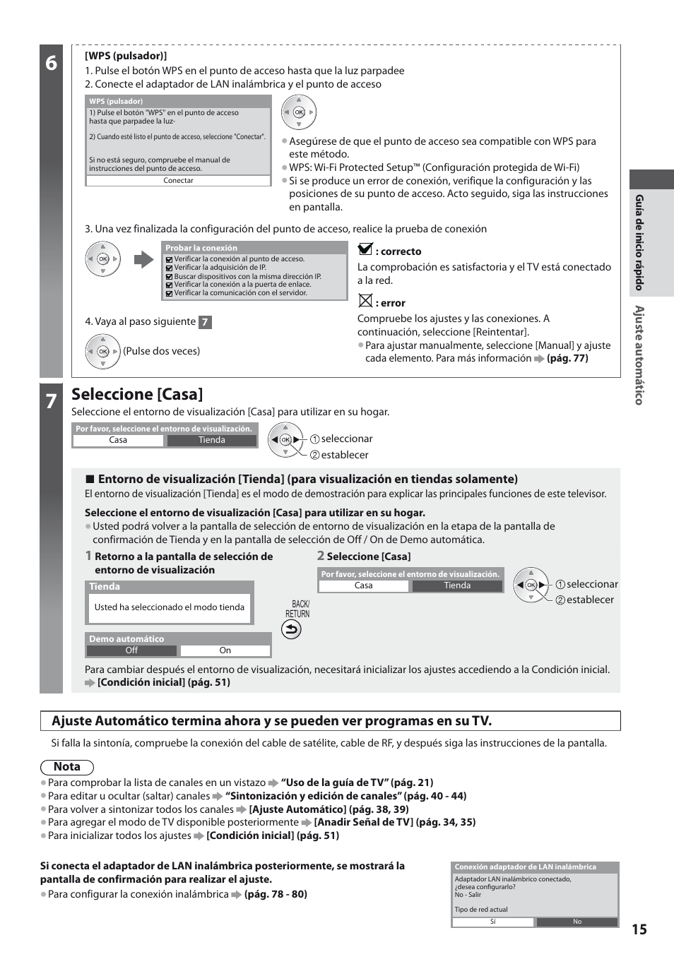 Seleccione [casa | Panasonic TXL19D35ES User Manual | Page 15 / 108