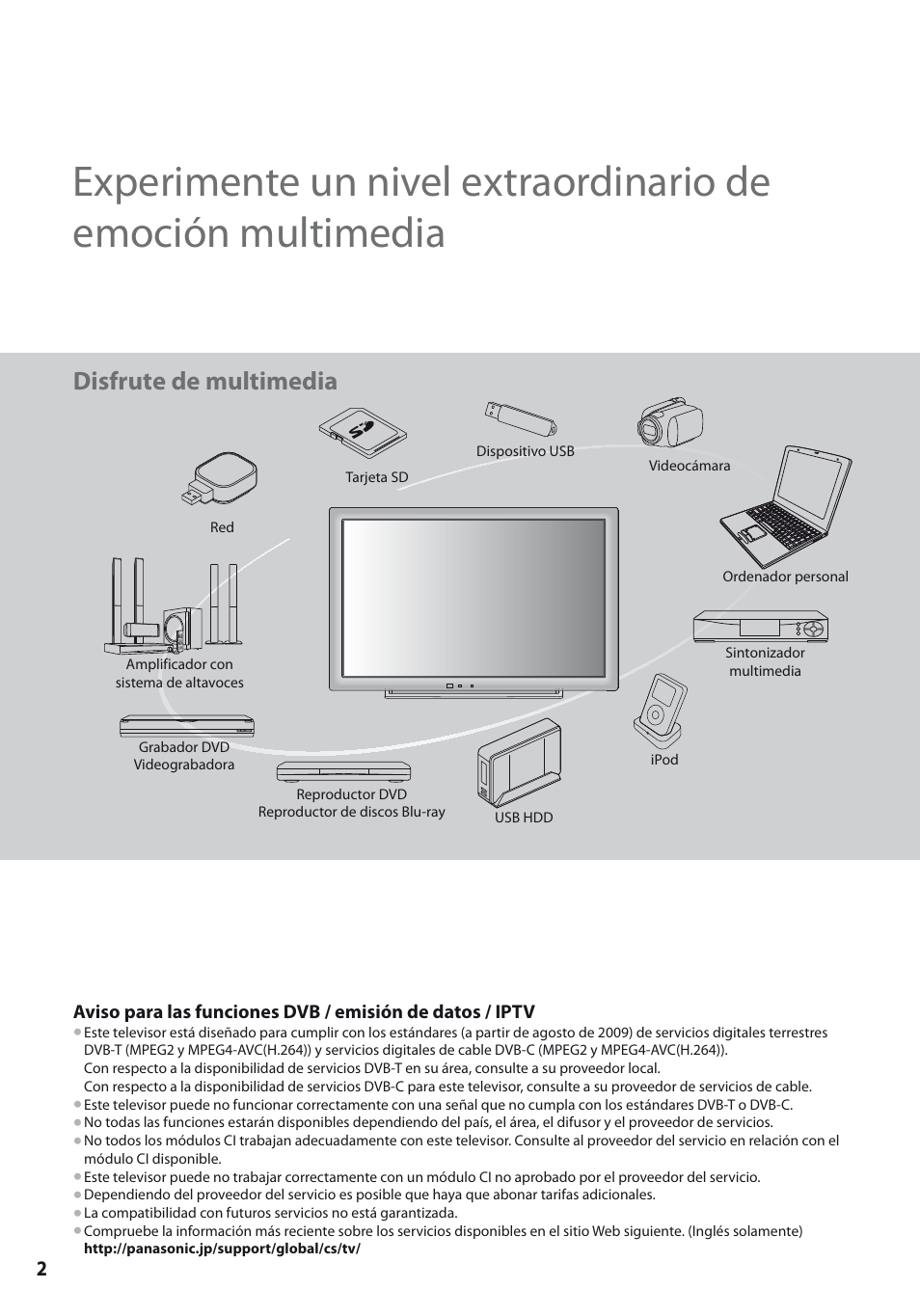 Disfrute de multimedia | Panasonic TXL19D35ES User Manual | Page 2 / 108