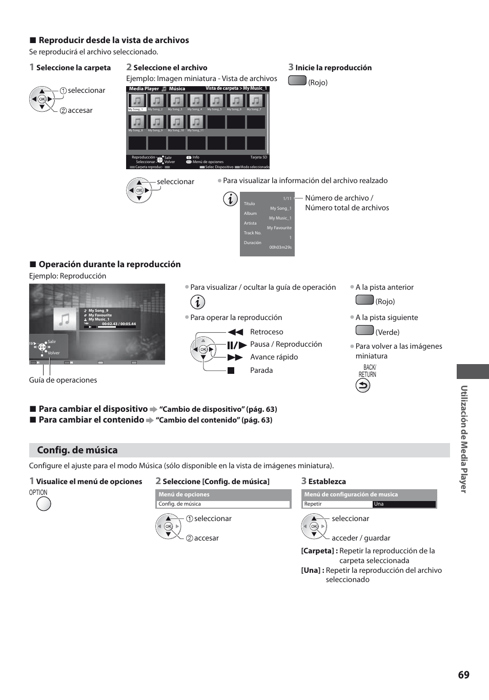 Config. de música | Panasonic TXL19D35ES User Manual | Page 69 / 108